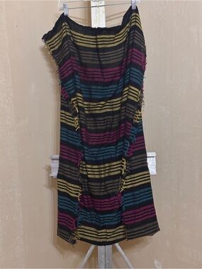Target Multicolor Striped Scarf - Black, Teal, Magenta & Yellow